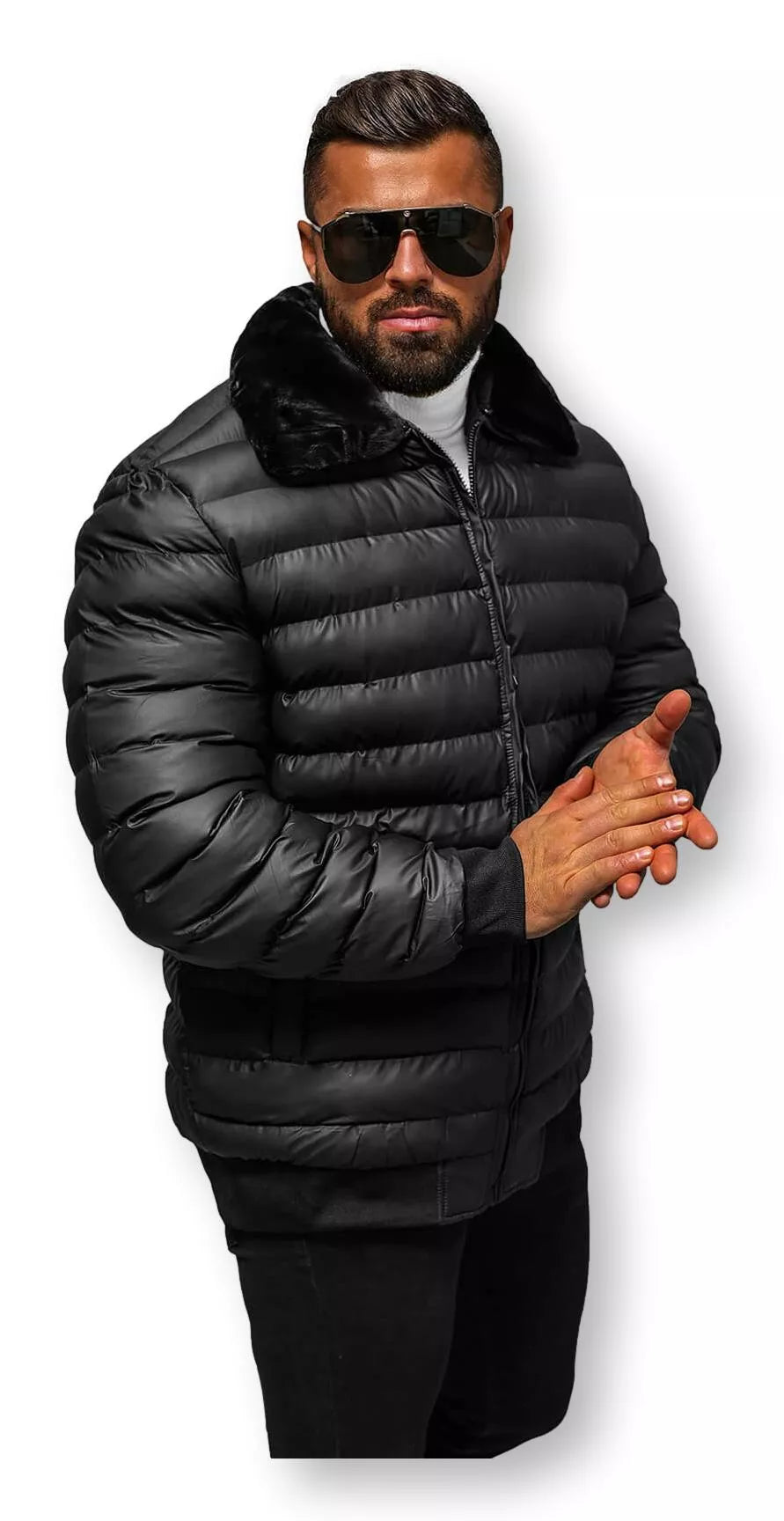 Men's black winter jacket Star