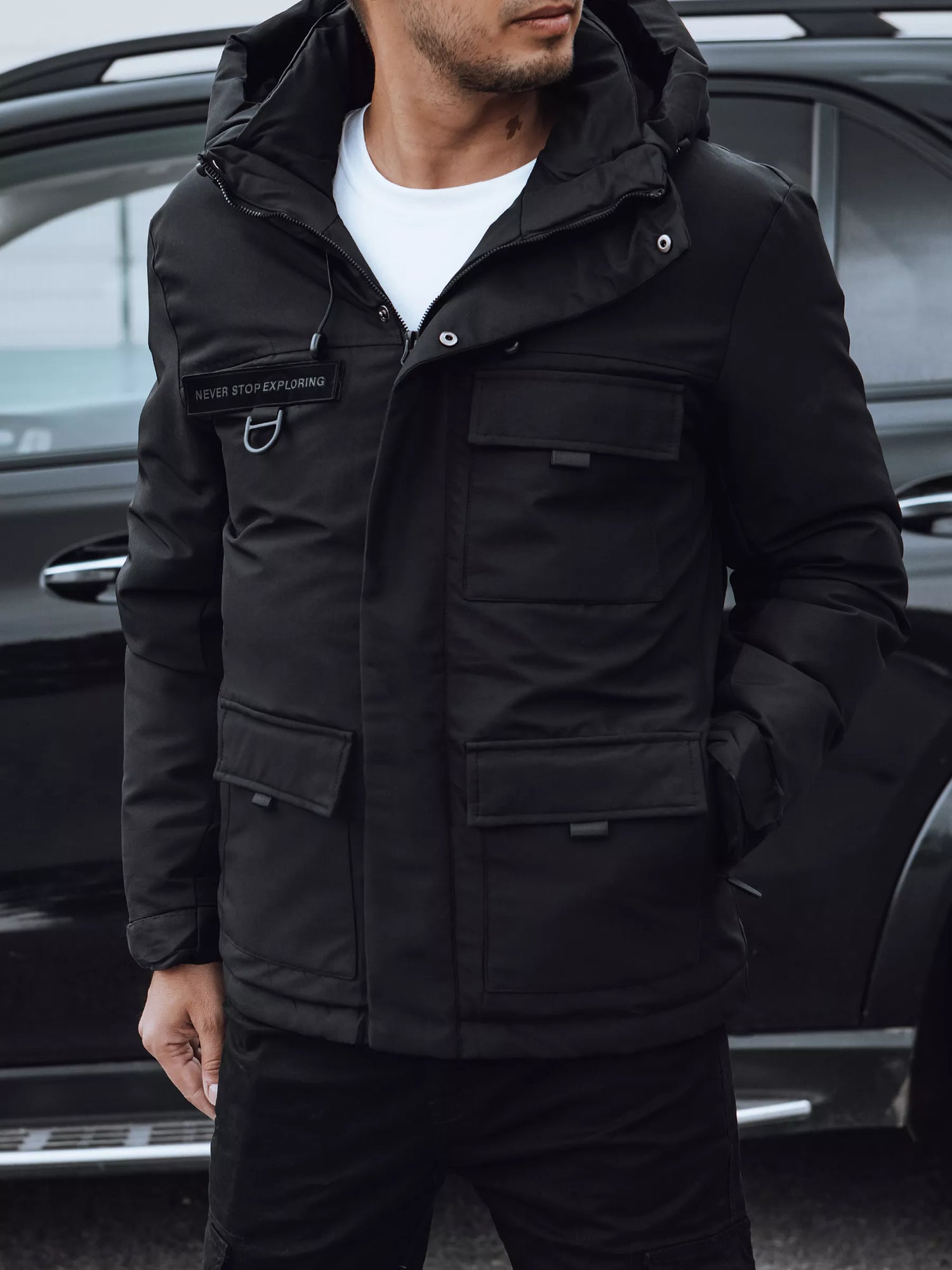 Men's black winter jacket Teo