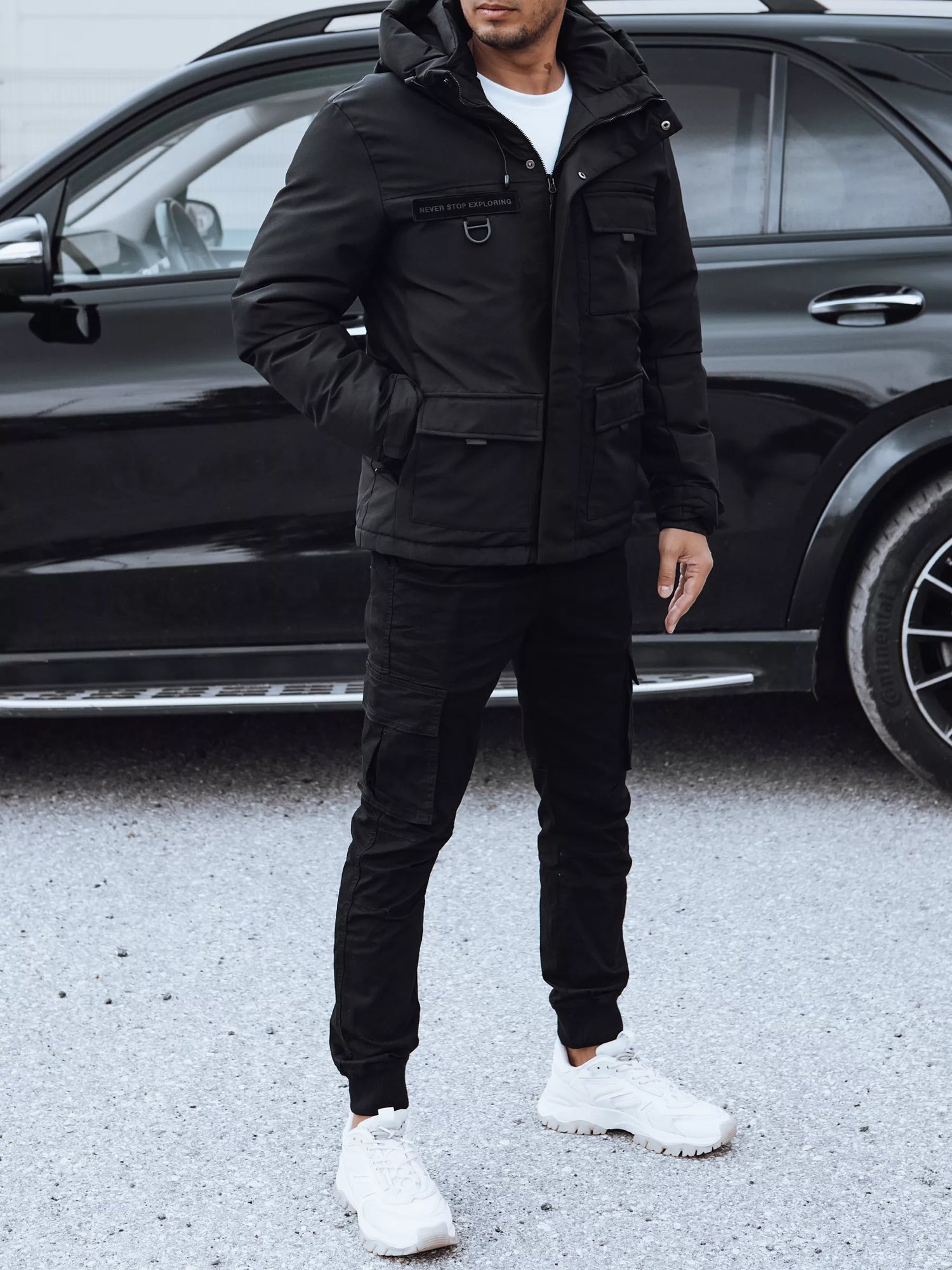 Men's black winter jacket Teo