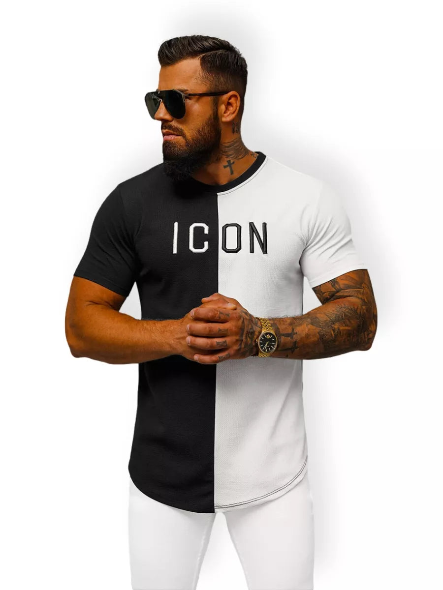 Men's black and white T-shirt Icon