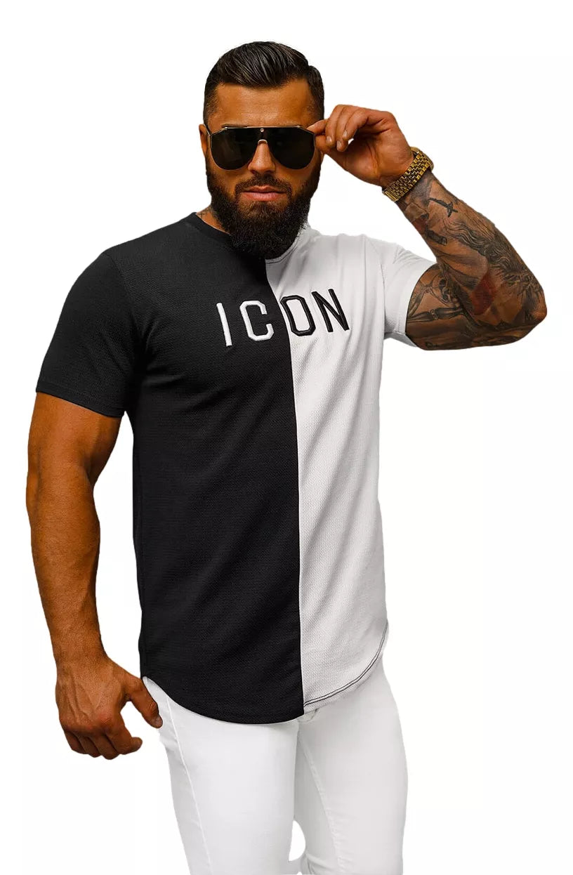Men's black and white T-shirt Icon