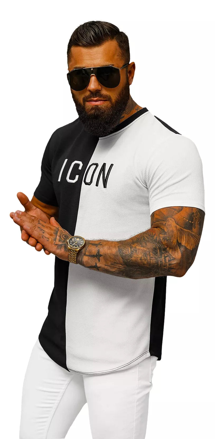 Men's black and white T-shirt Icon