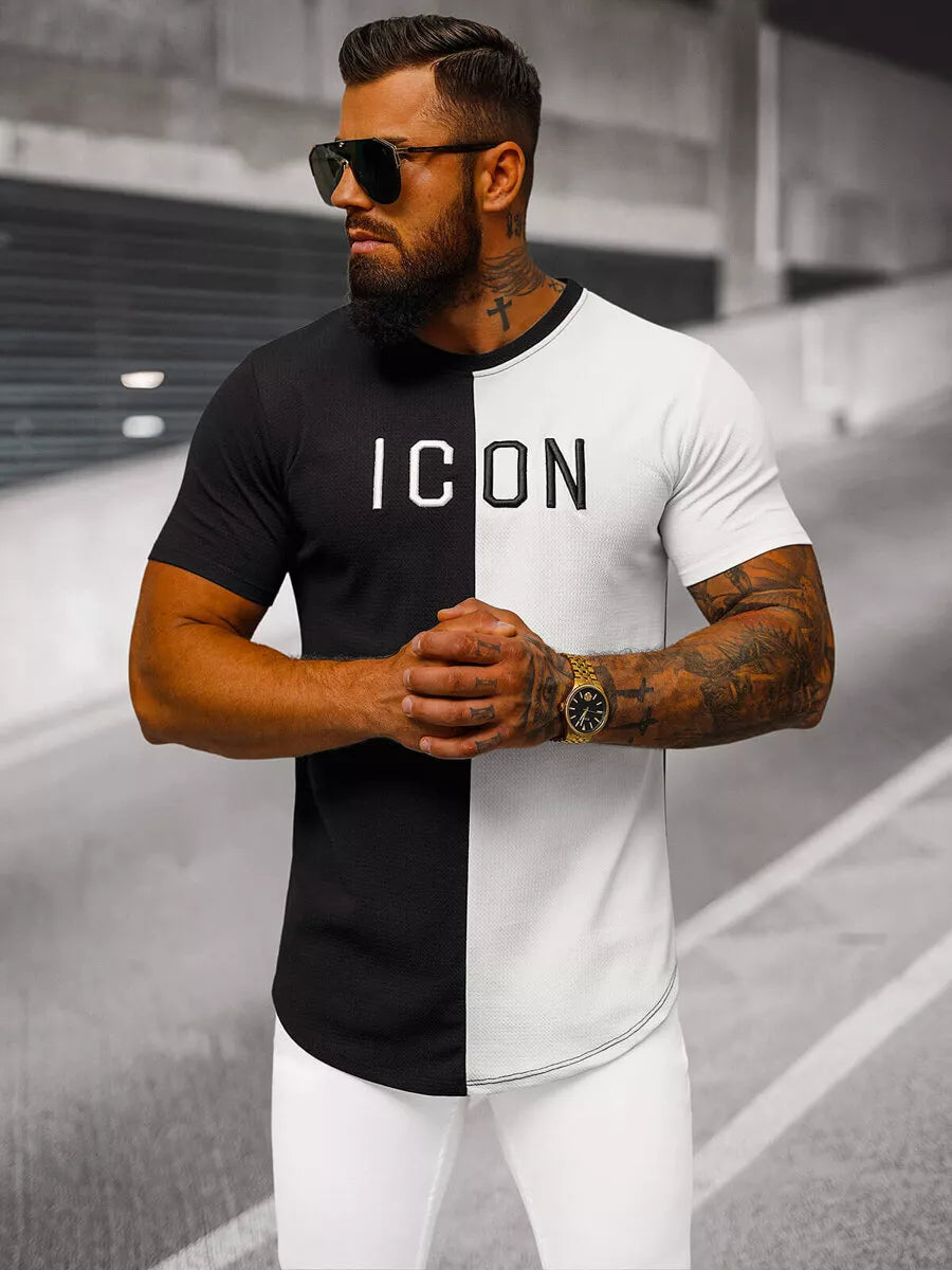Men's black and white T-shirt Icon