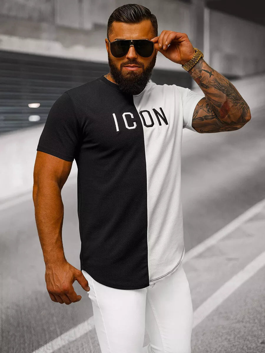 Men's black and white T-shirt Icon