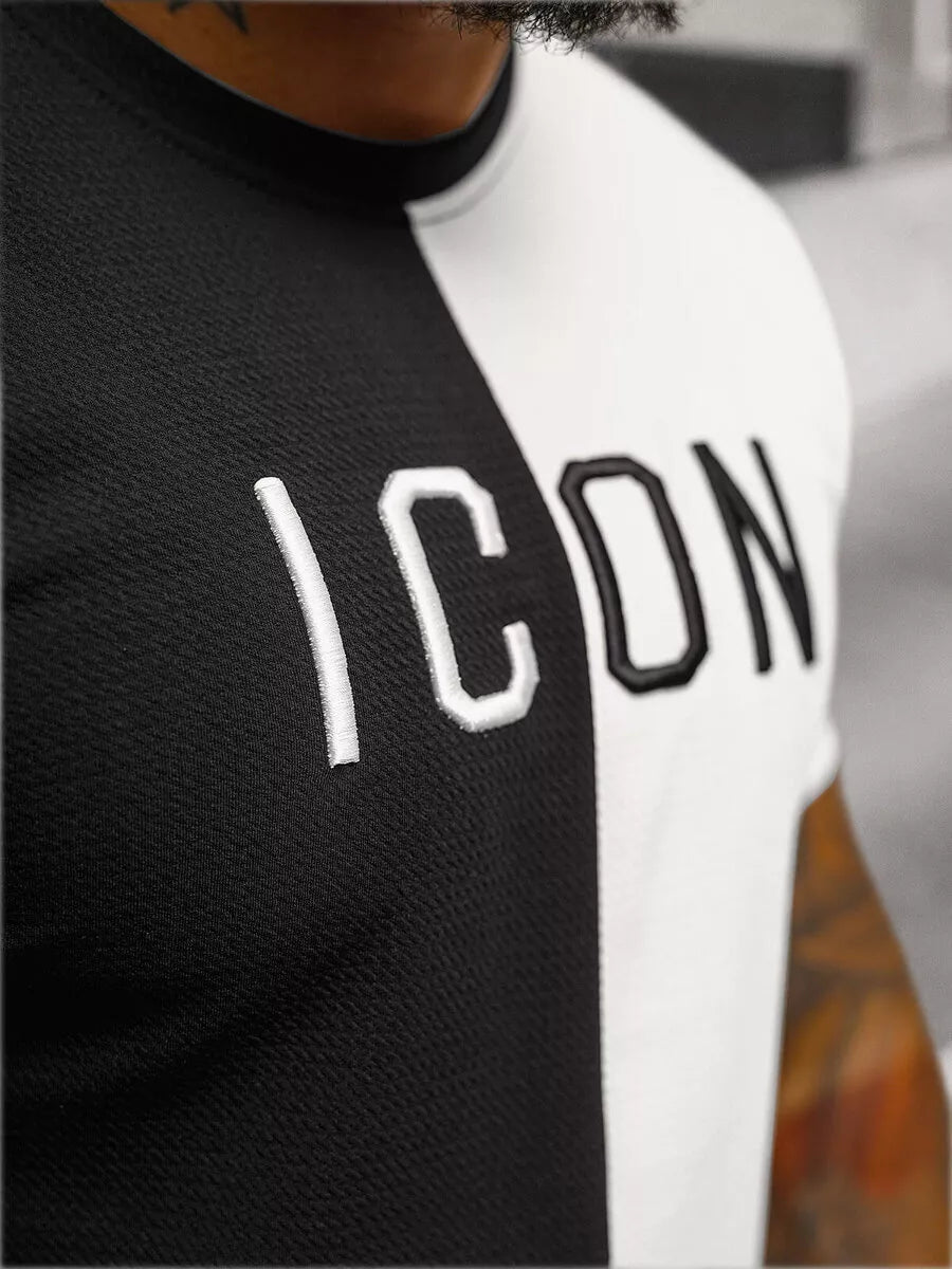 Men's black and white T-shirt Icon