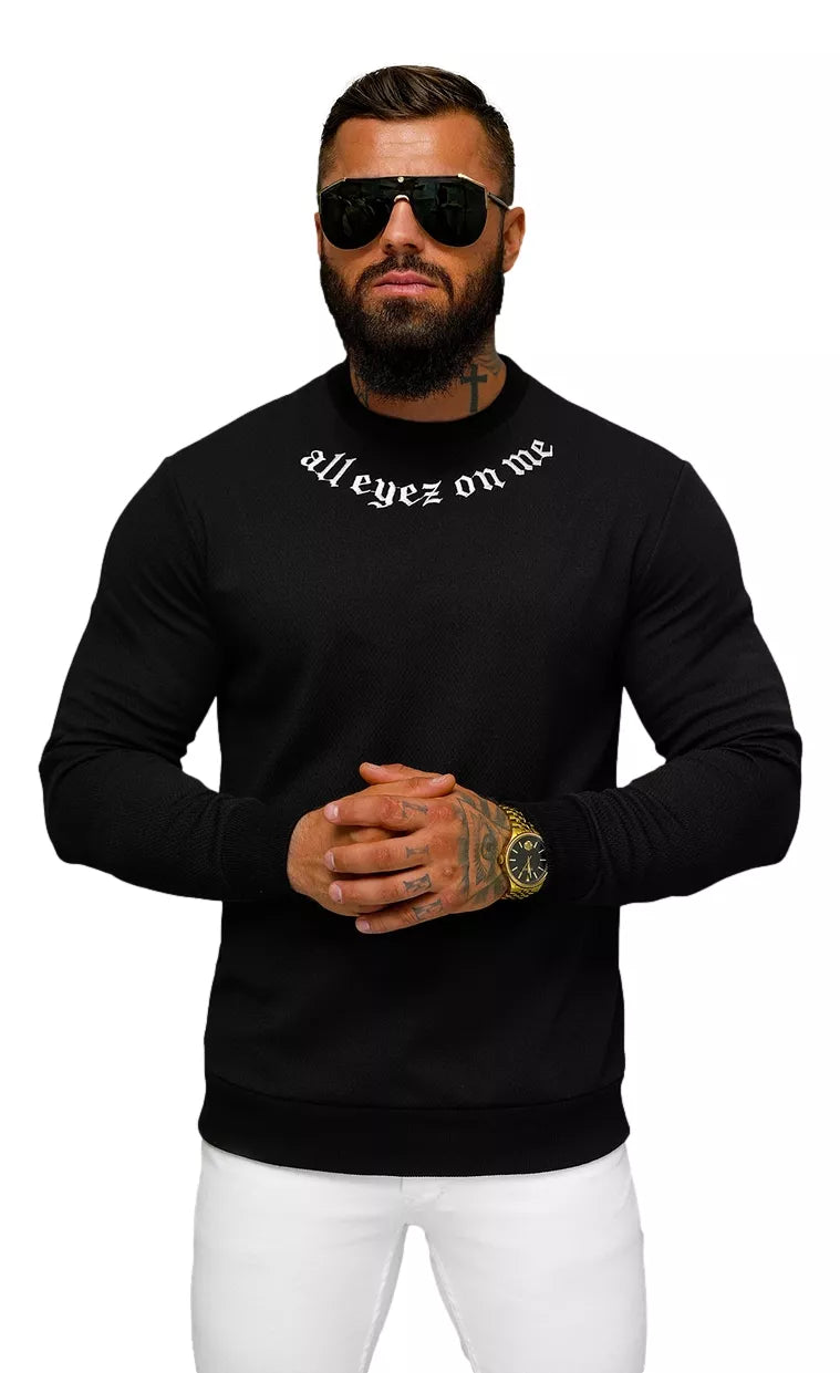 Men's black sweater All eyes on me