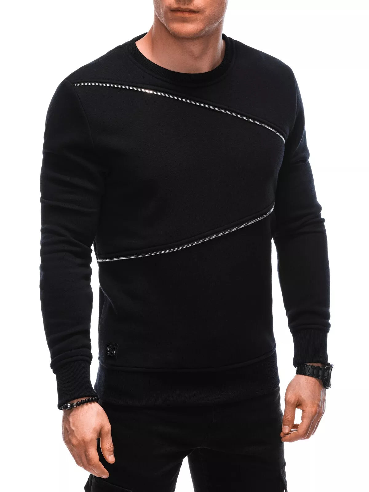 Men's black zipper sweater