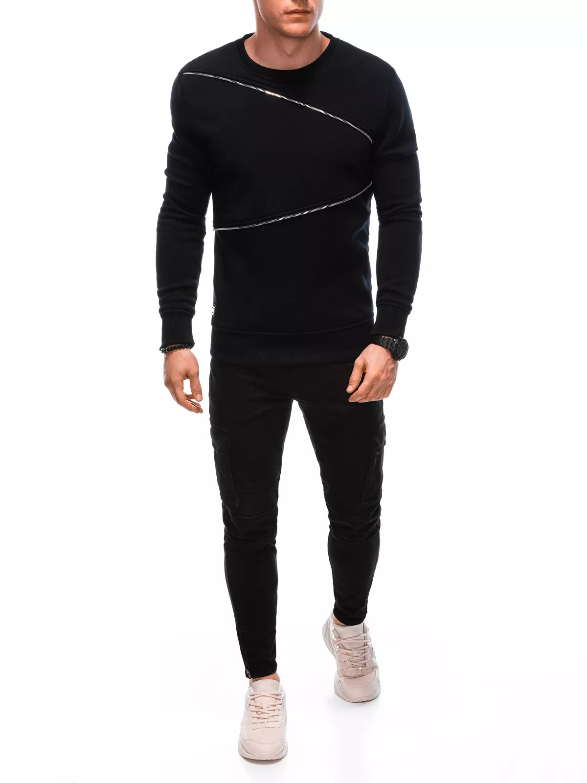 Men's black zipper sweater