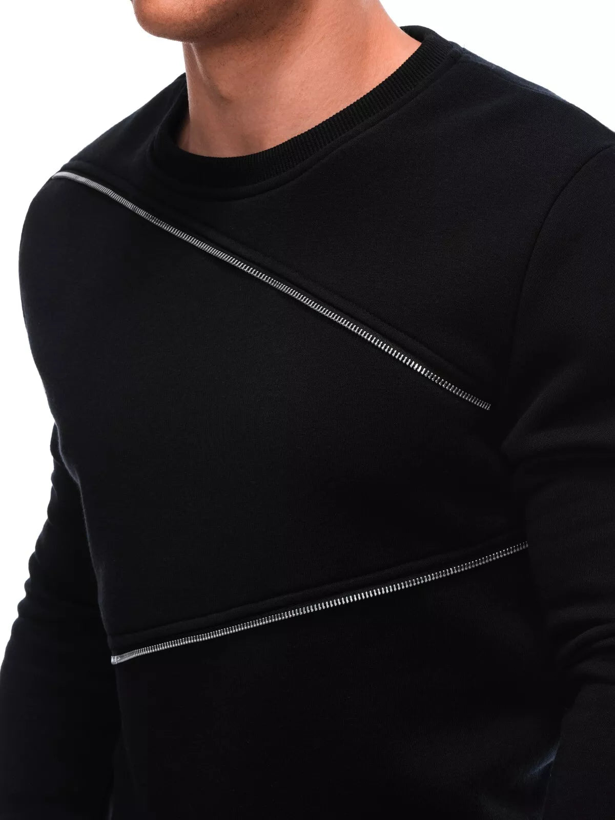 Men's black zipper sweater
