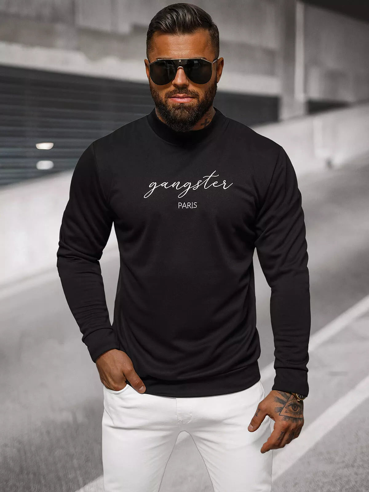 Men's black sweater Gangster