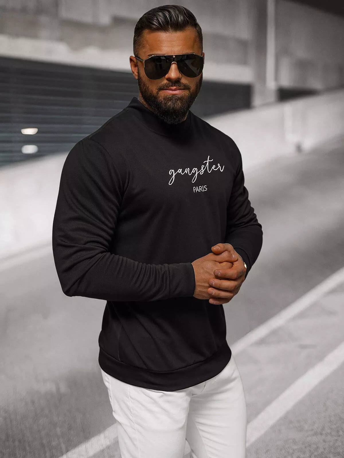 Men's black sweater Gangster