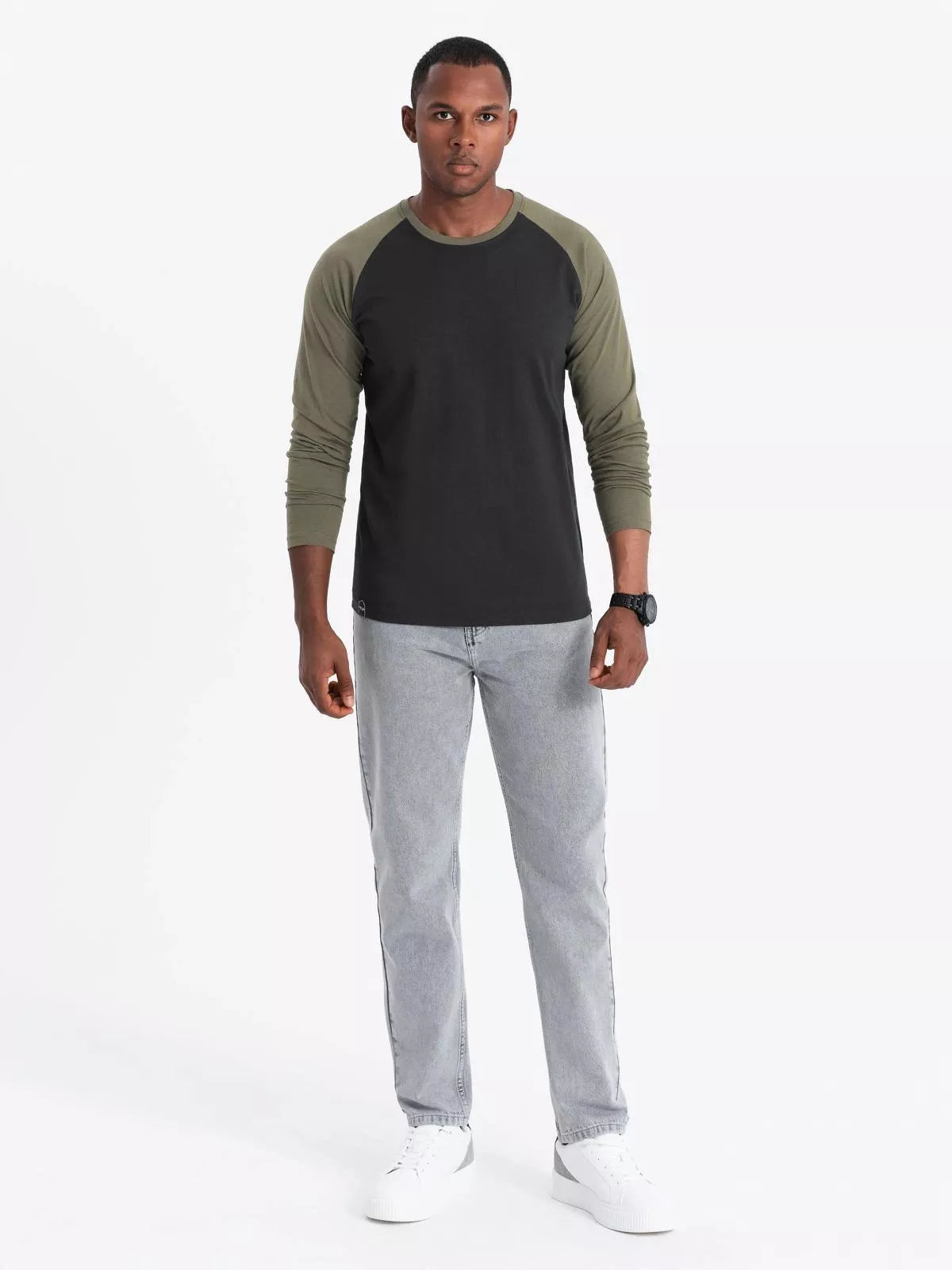 Men's black/khaki long-sleeved shirt Artur