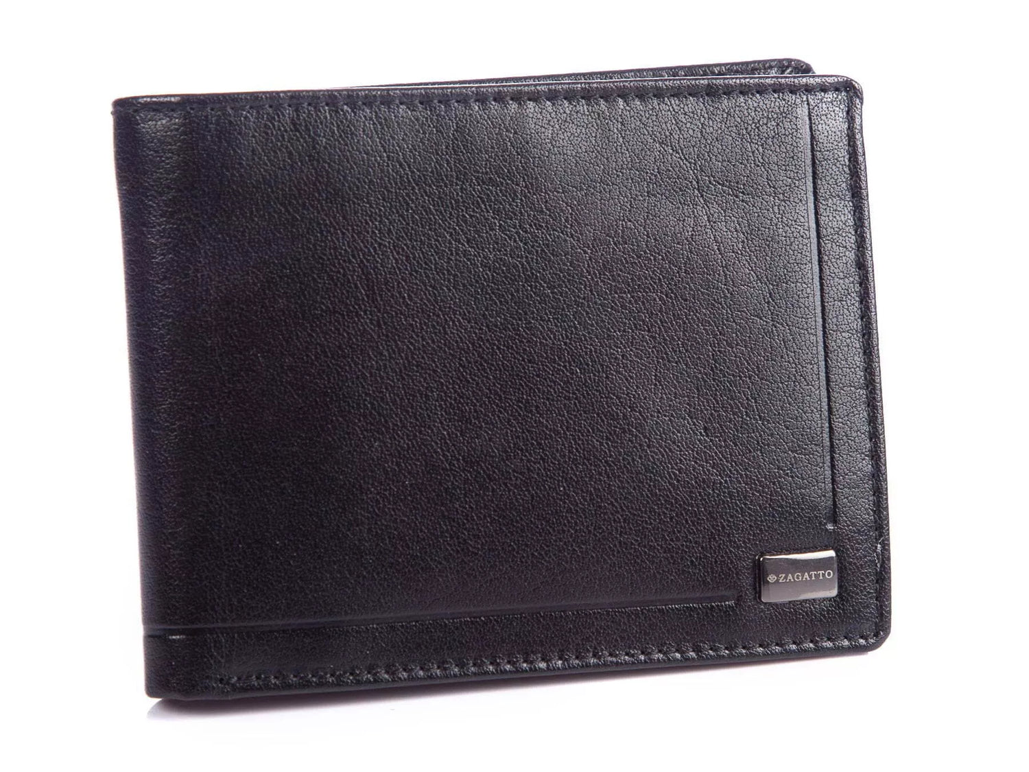Men's black wallet made of genuine leather Danil