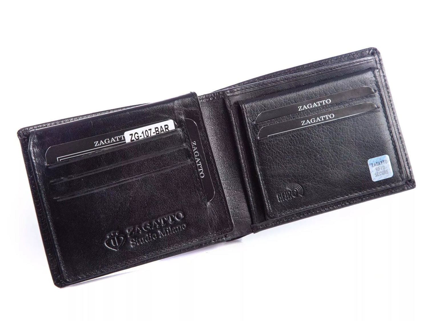 Men's black wallet made of genuine leather Danil