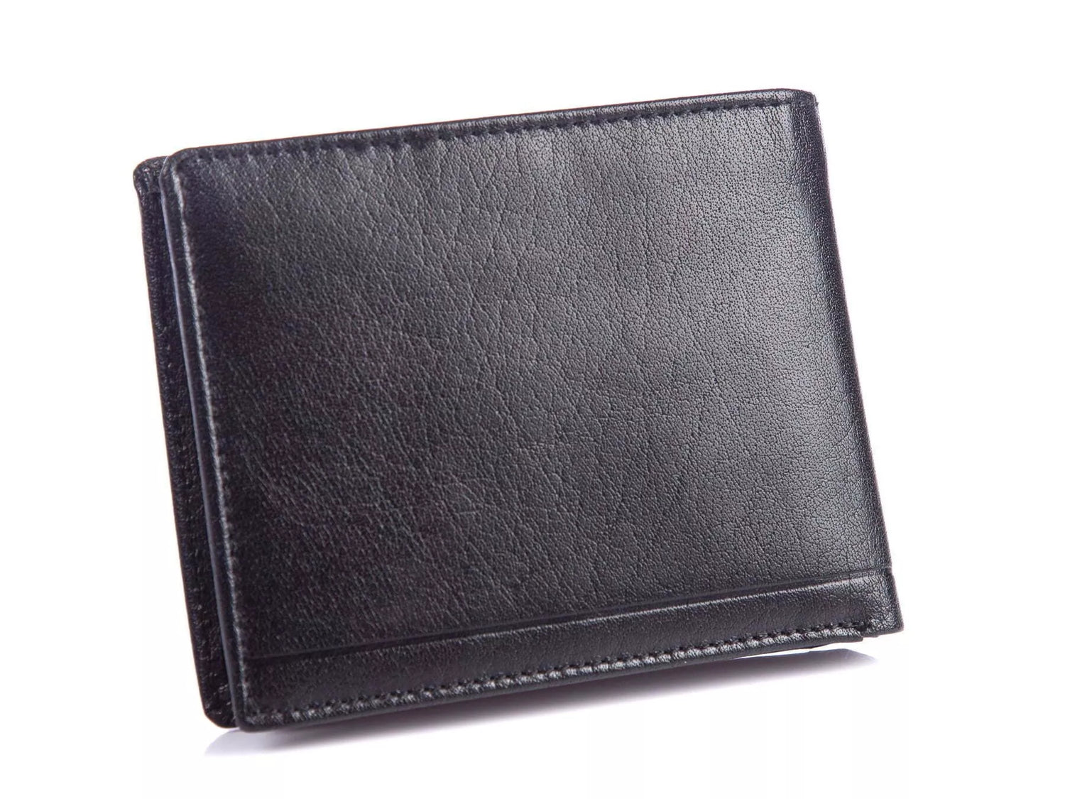 Men's black wallet made of genuine leather Danil