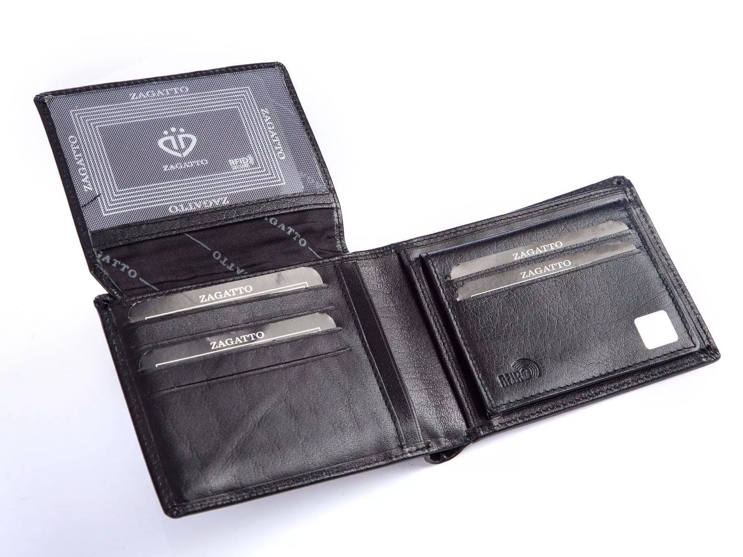 Men's black wallet made of genuine leather Danil