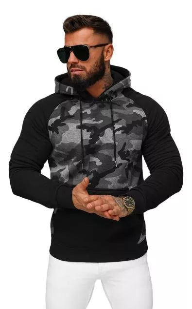 Men's black camouflage hoodie Semi