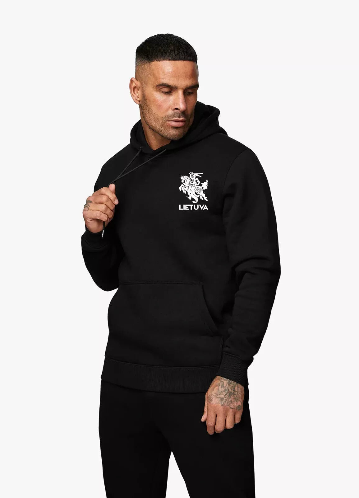 Men's black hooded tracksuit Lithuania