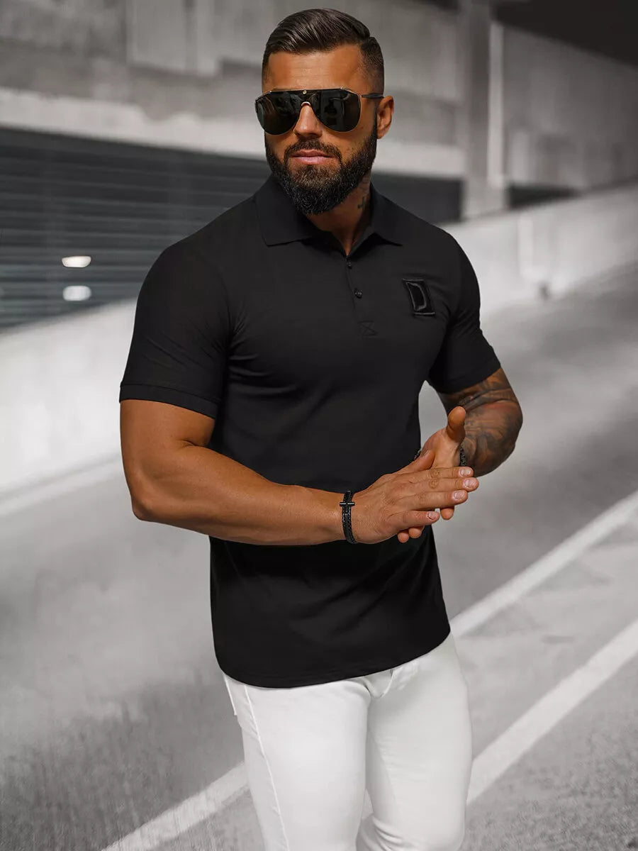 Men's black polo shirt Tirol