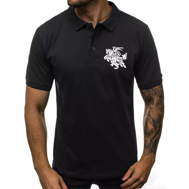 Men's black polo shirt Vytis