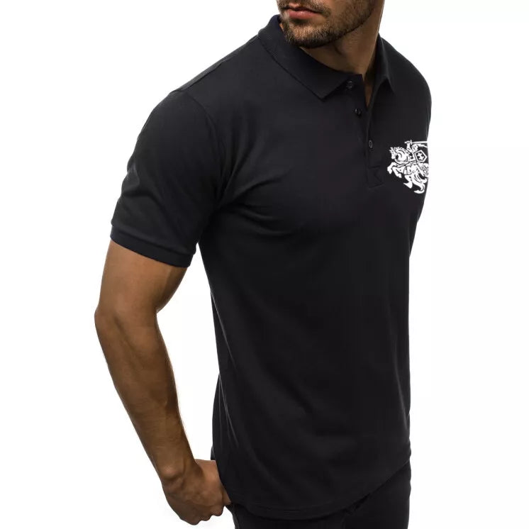 Men's black polo shirt Vytis