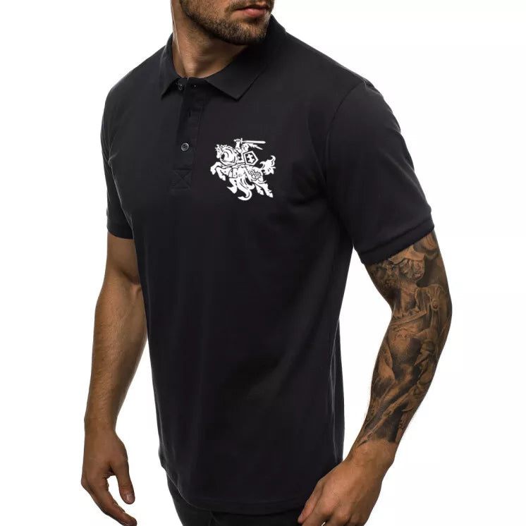 Men's black polo shirt Vytis