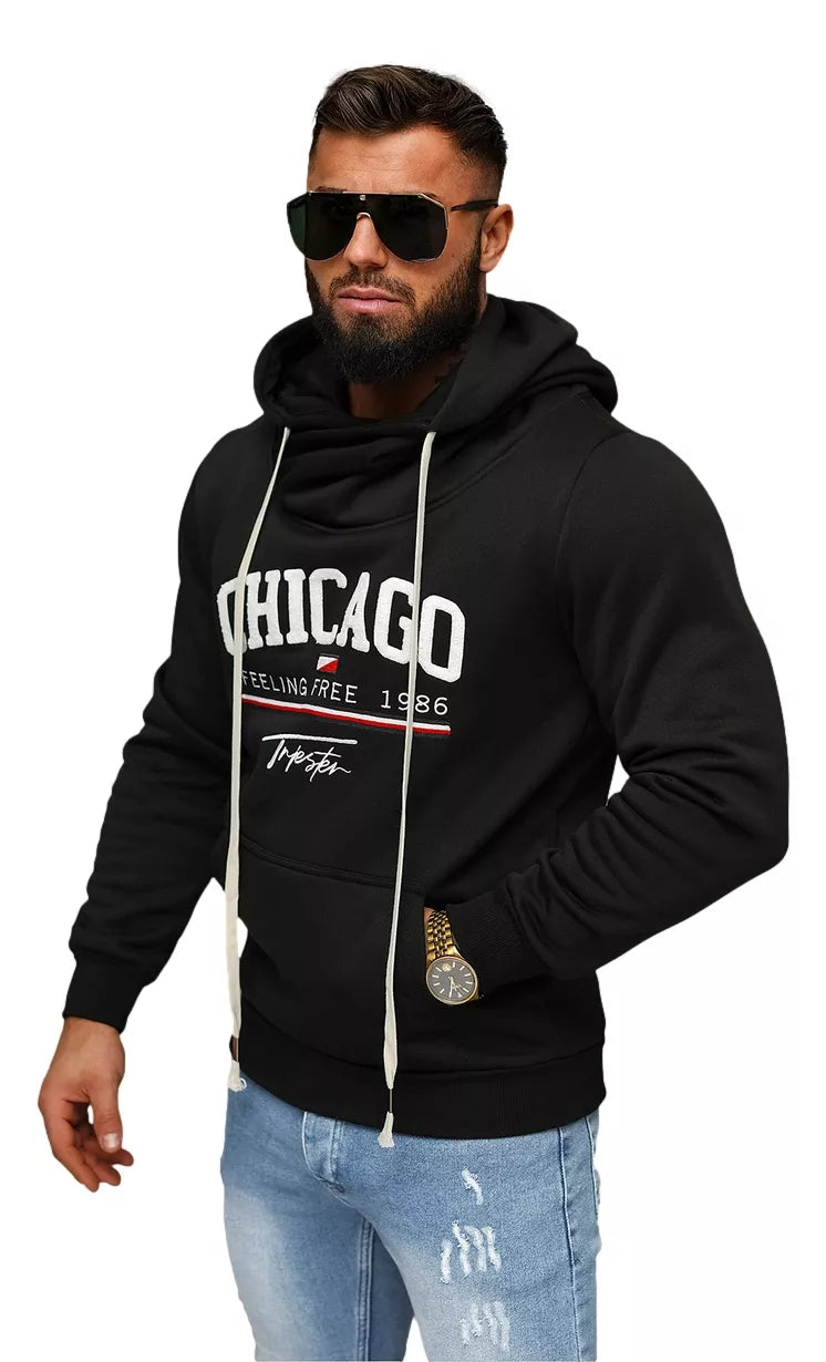 Men's black hoodie Chicago