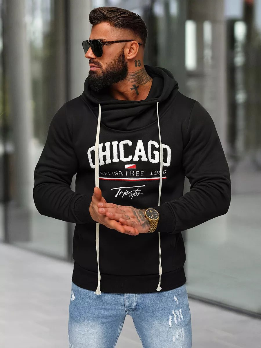 Men's black hoodie Chicago