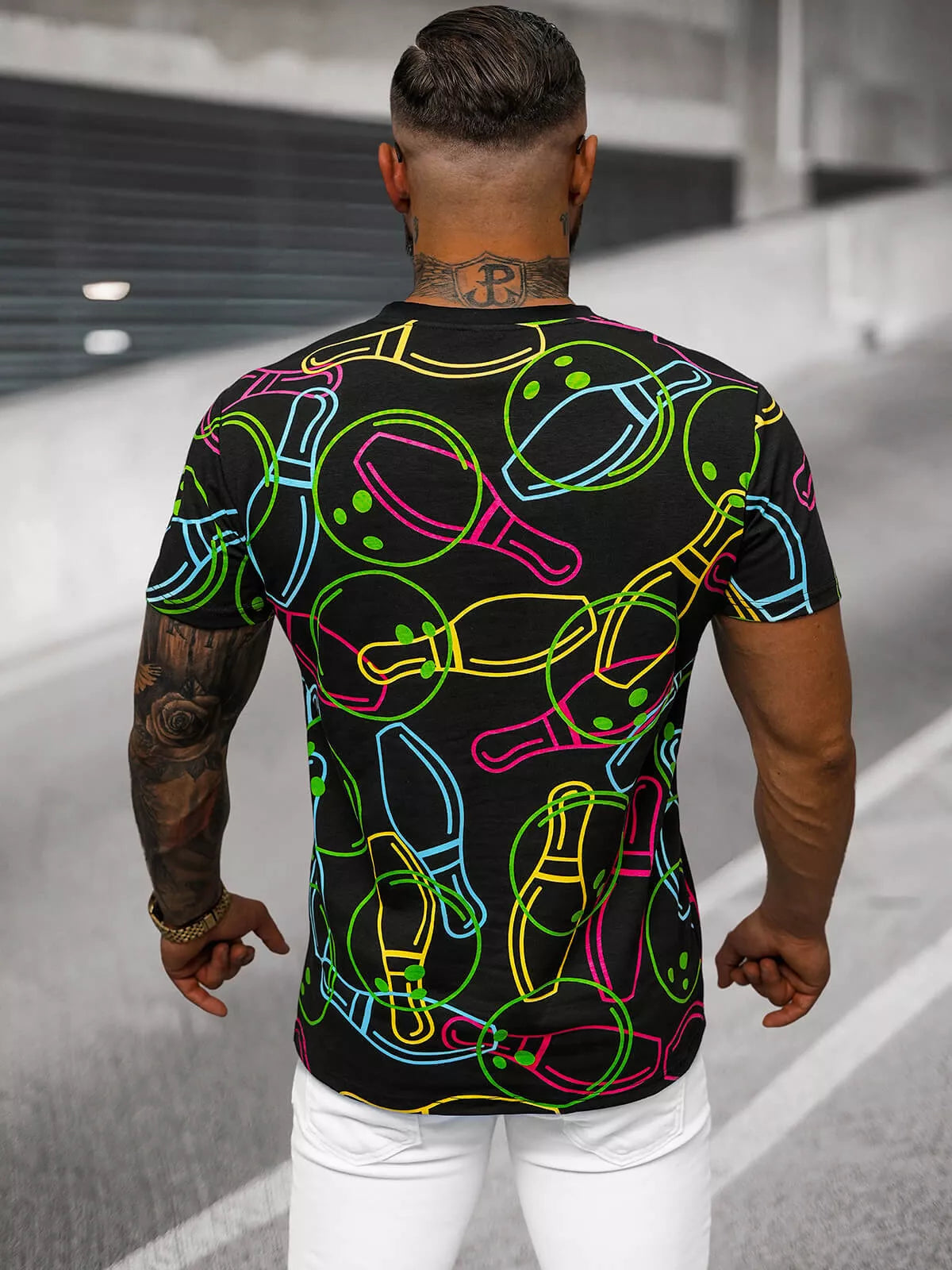 Men's black T-shirt with Goal print