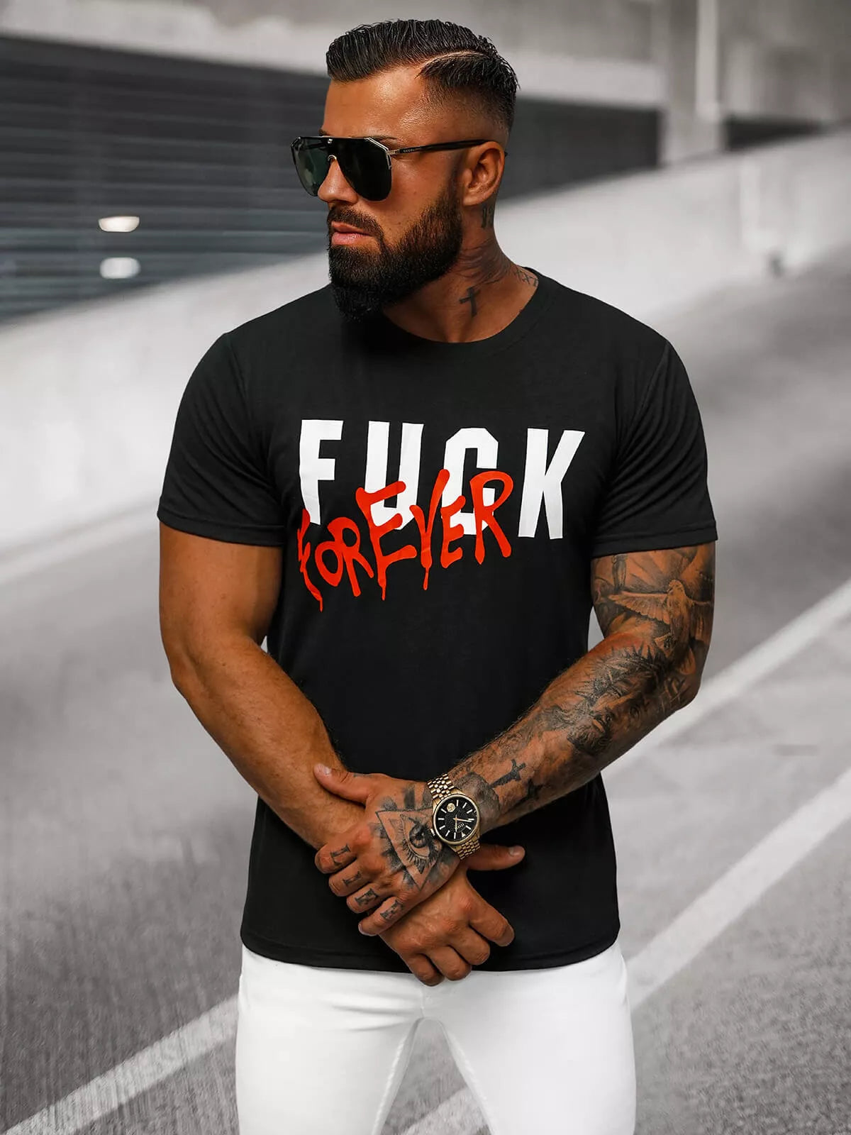 Men's black T-shirt Forever