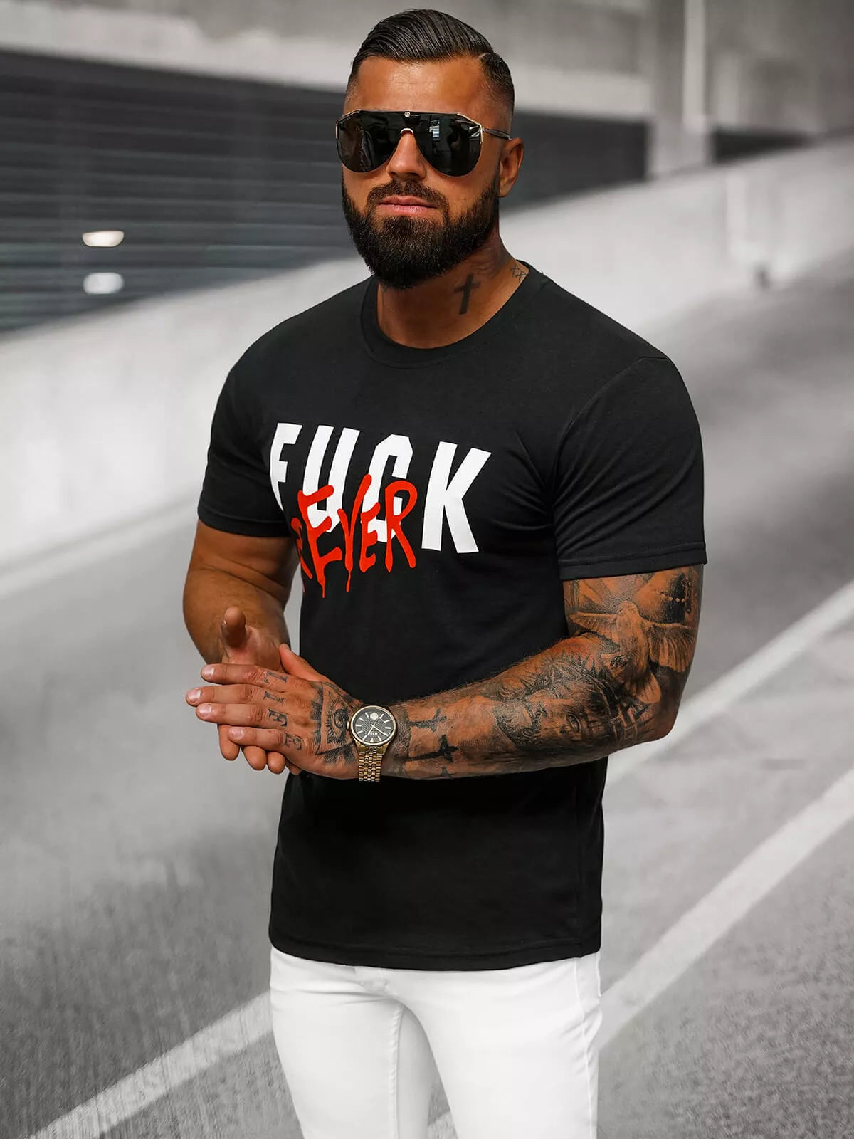 Men's black T-shirt Forever