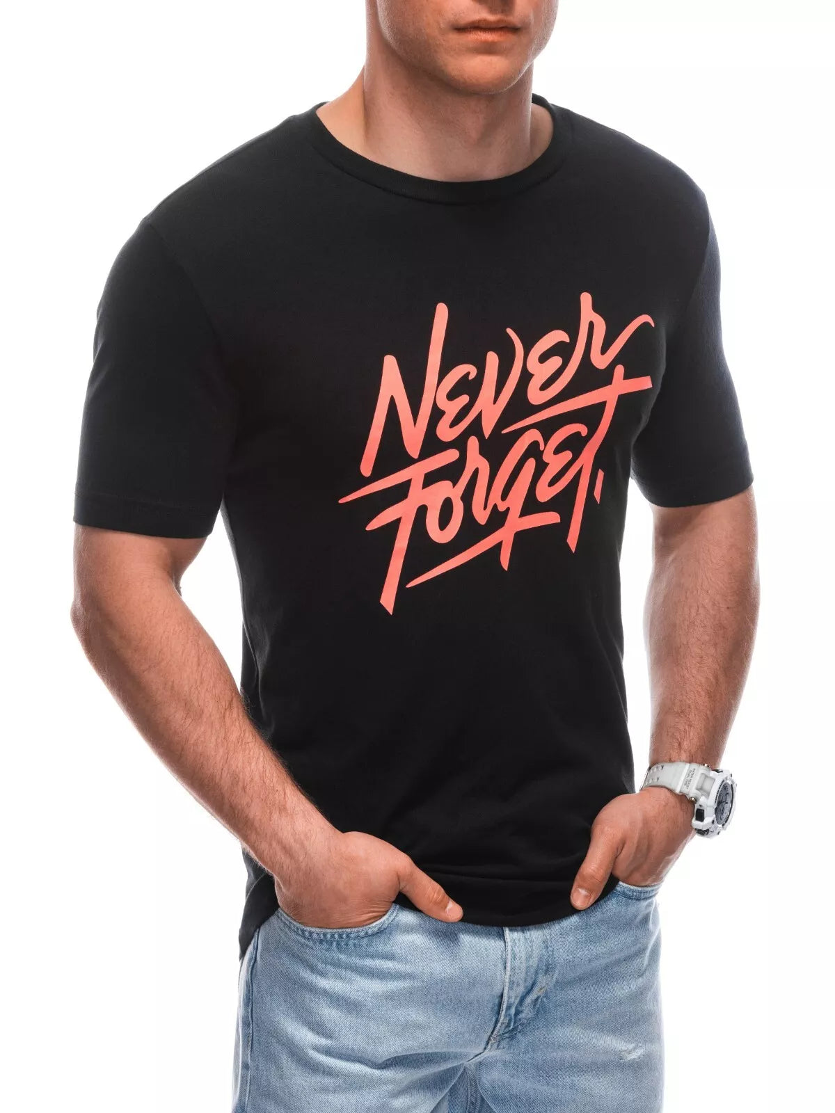 Men's black T-shirt Forget