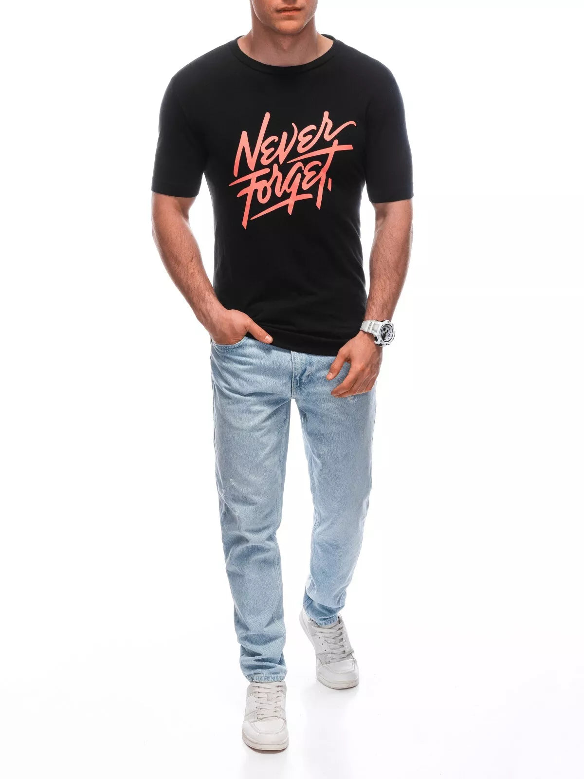 Men's black T-shirt Forget