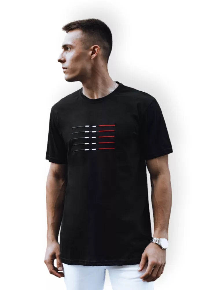 Men's black T-shirt Lines