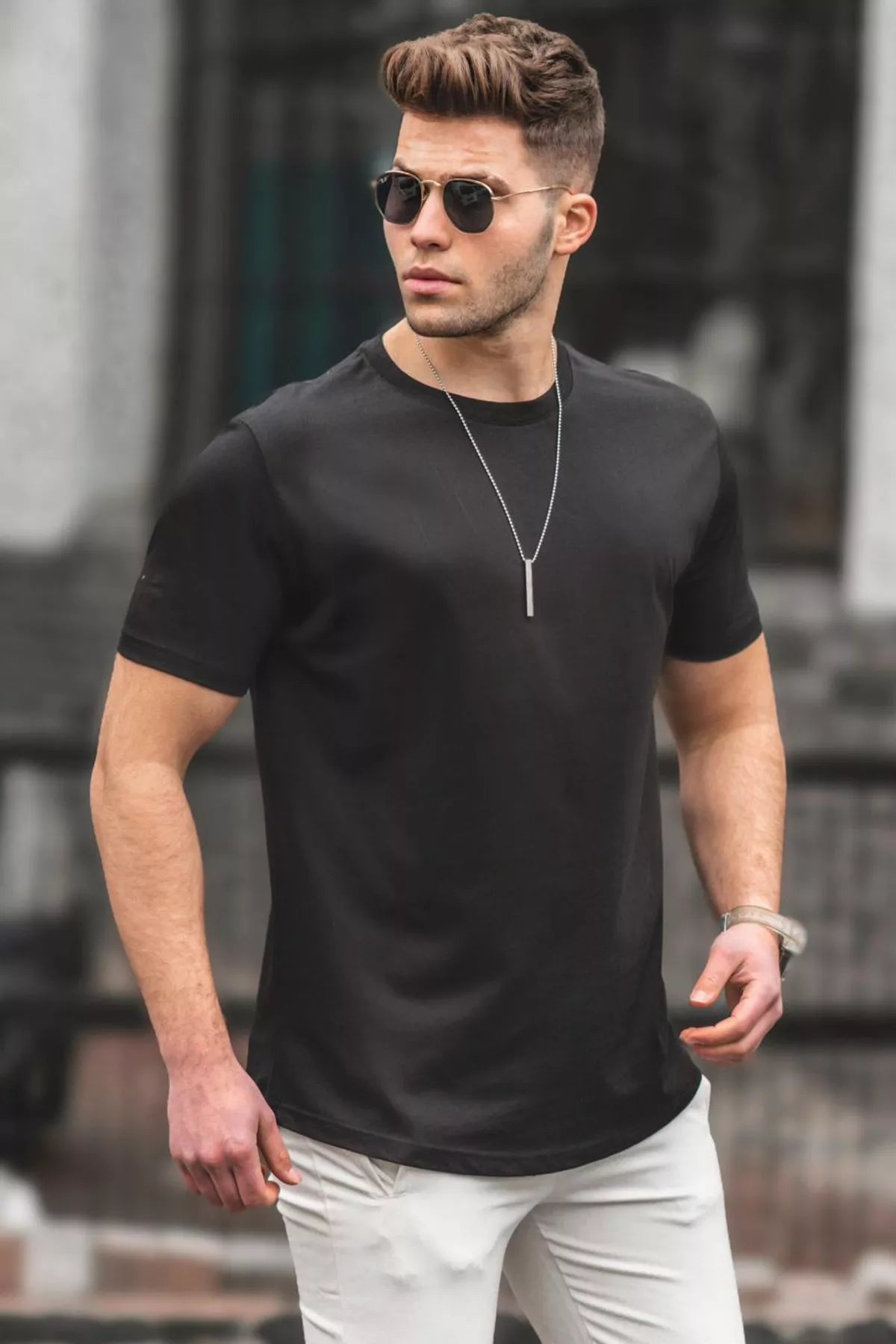 Men's black T-shirt Lucus