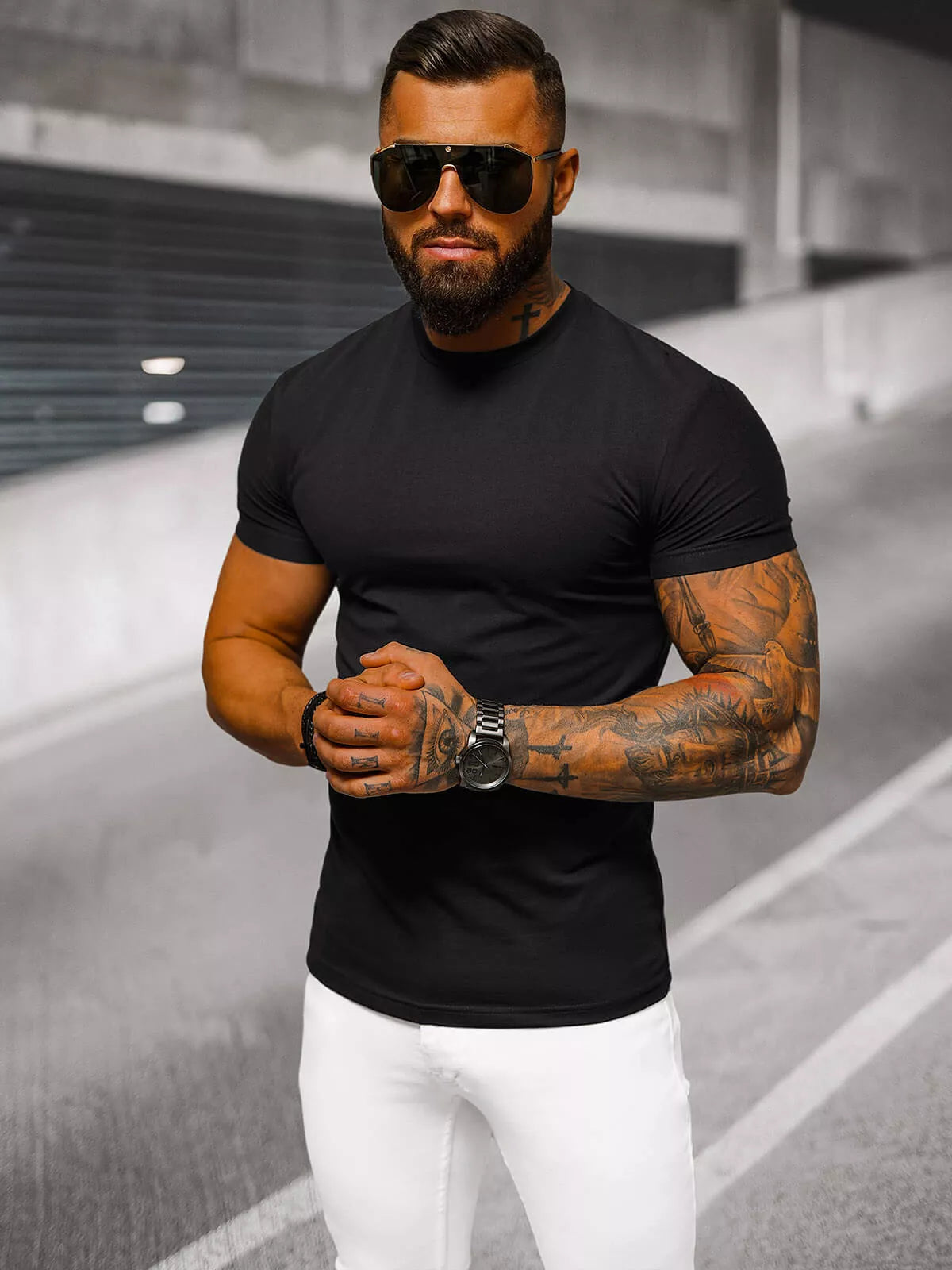 Men's black T-shirt Niko