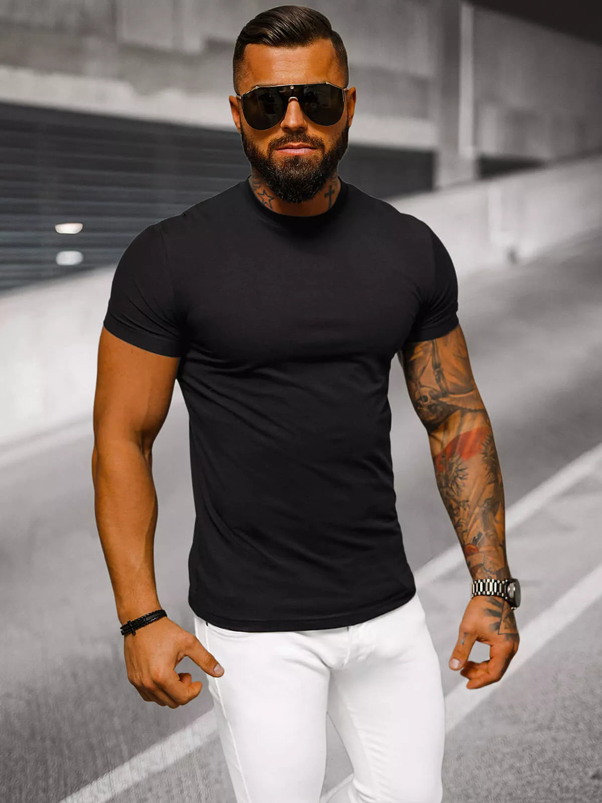 Men's black T-shirt Niko