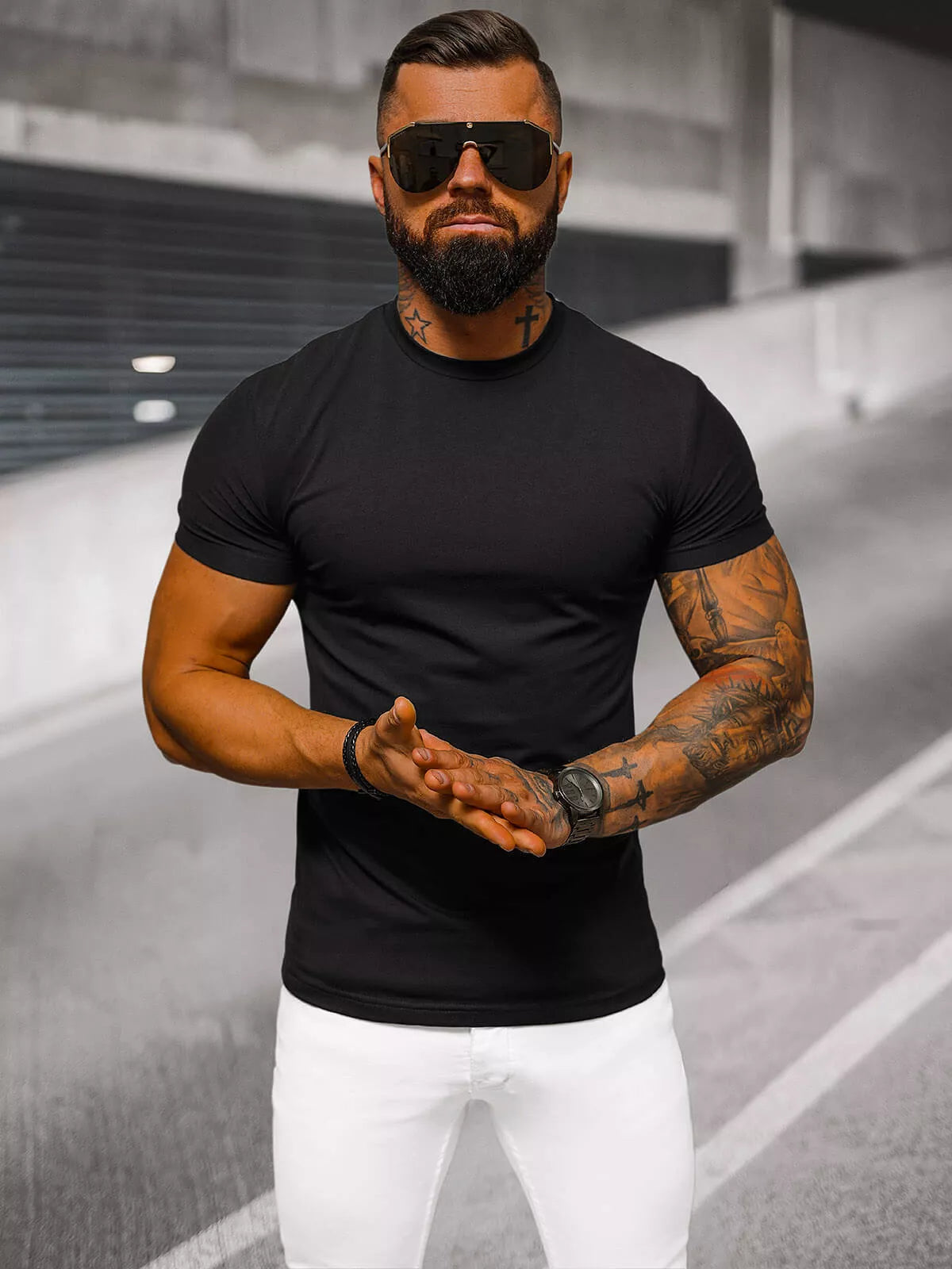 Men's black T-shirt Niko