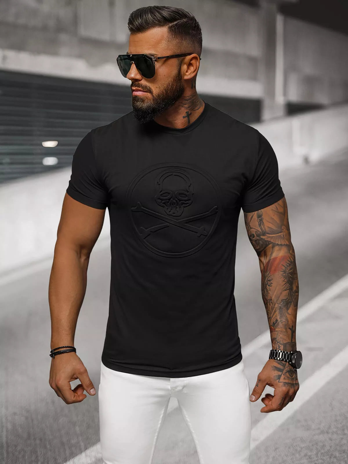 Men's black T-shirt Skull