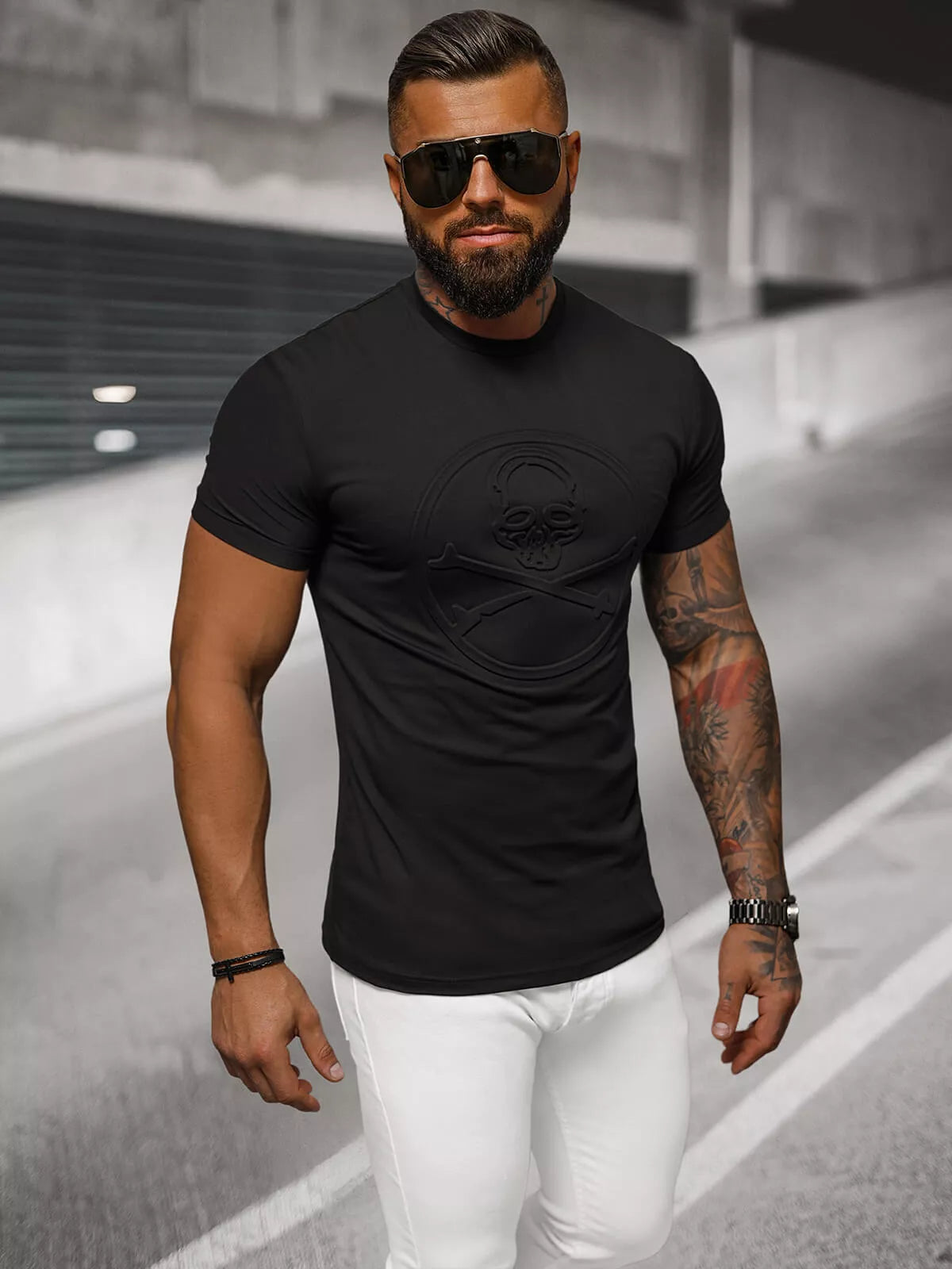Men's black T-shirt Skull