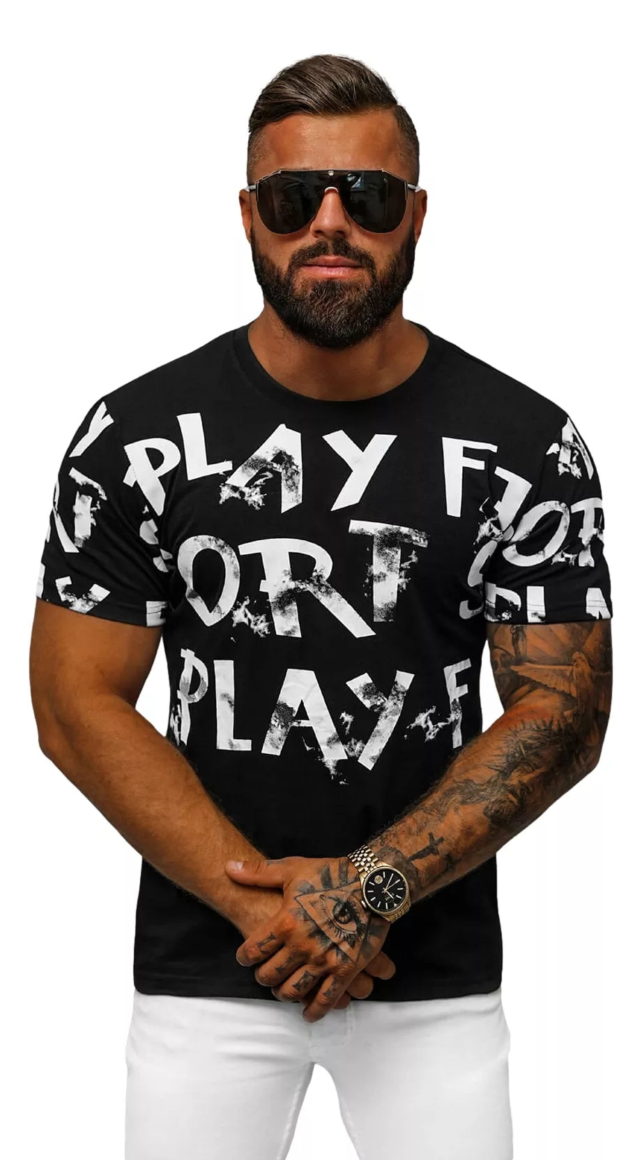Men's black T-shirt Play