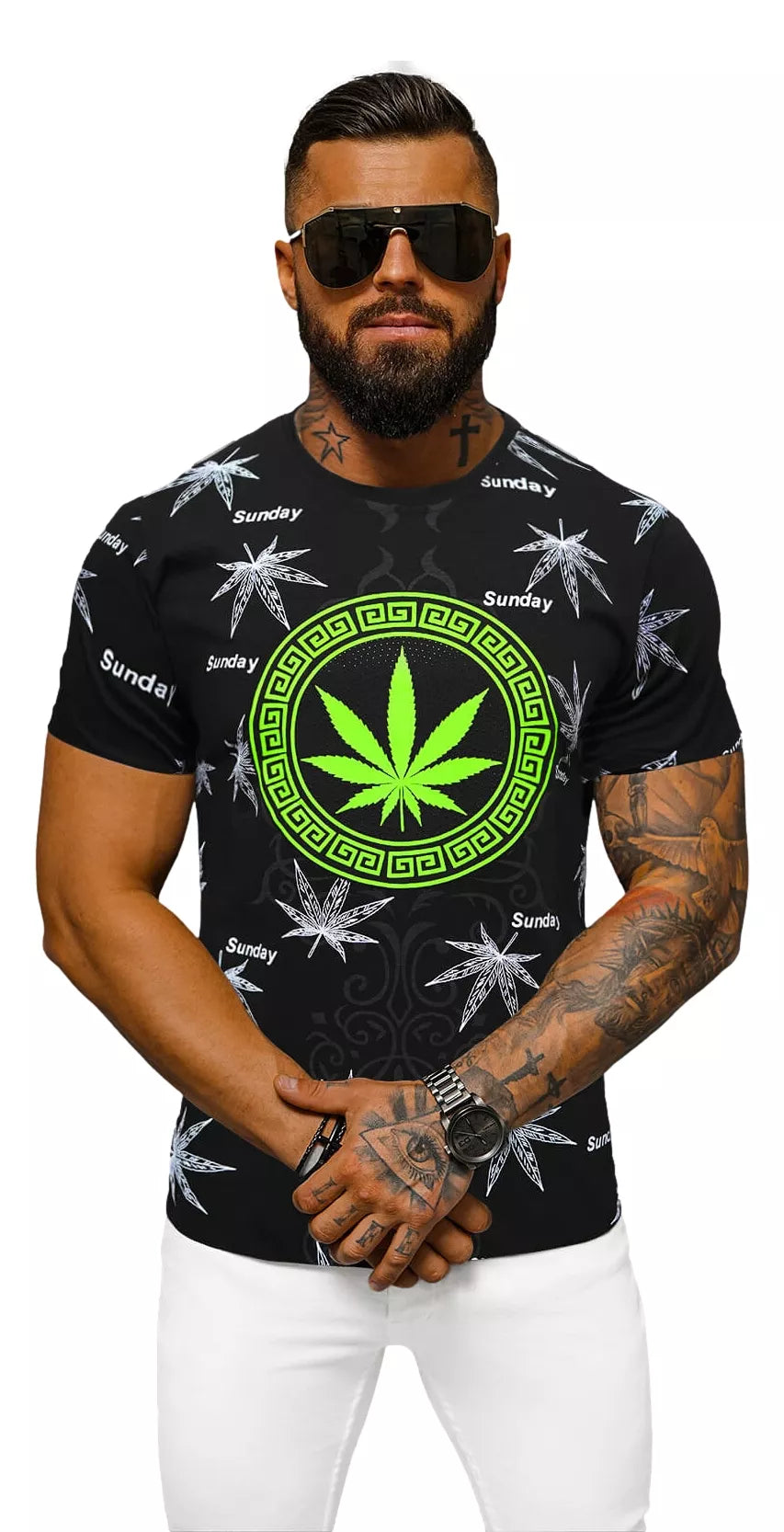 Men's black T-shirt Sunday