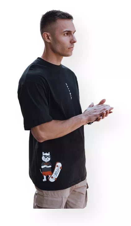 Men's black T-shirt Wild