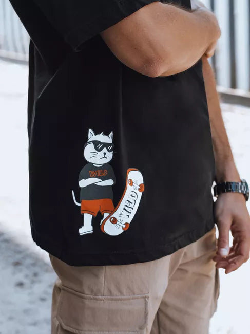 Men's black T-shirt Wild