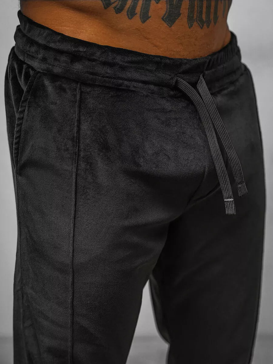 Men's black velour suit Sinor