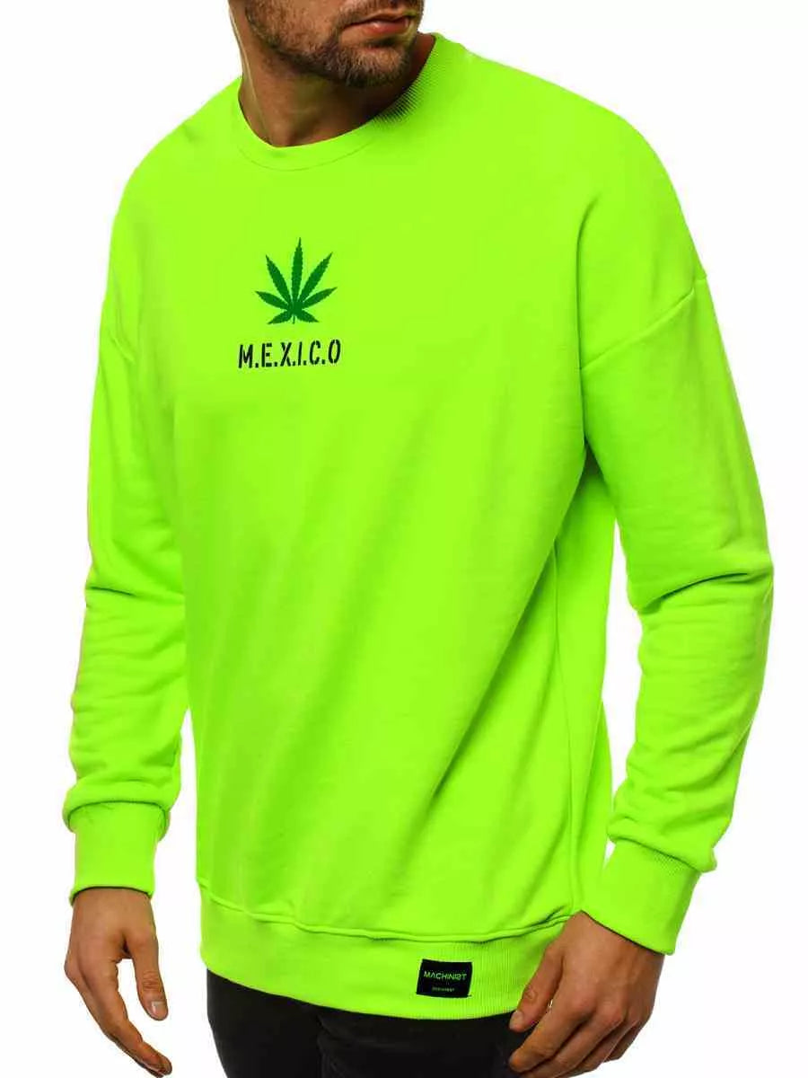 Men's neon green stylish sweater Mexico