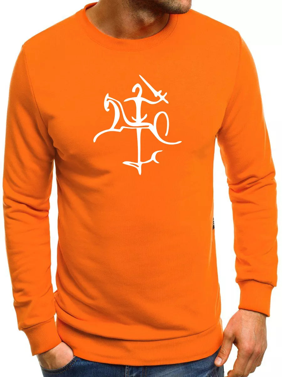Men's orange sweater with Vytis styling