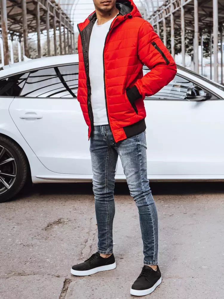 Men's spring - autumn jacket in red color Nosal