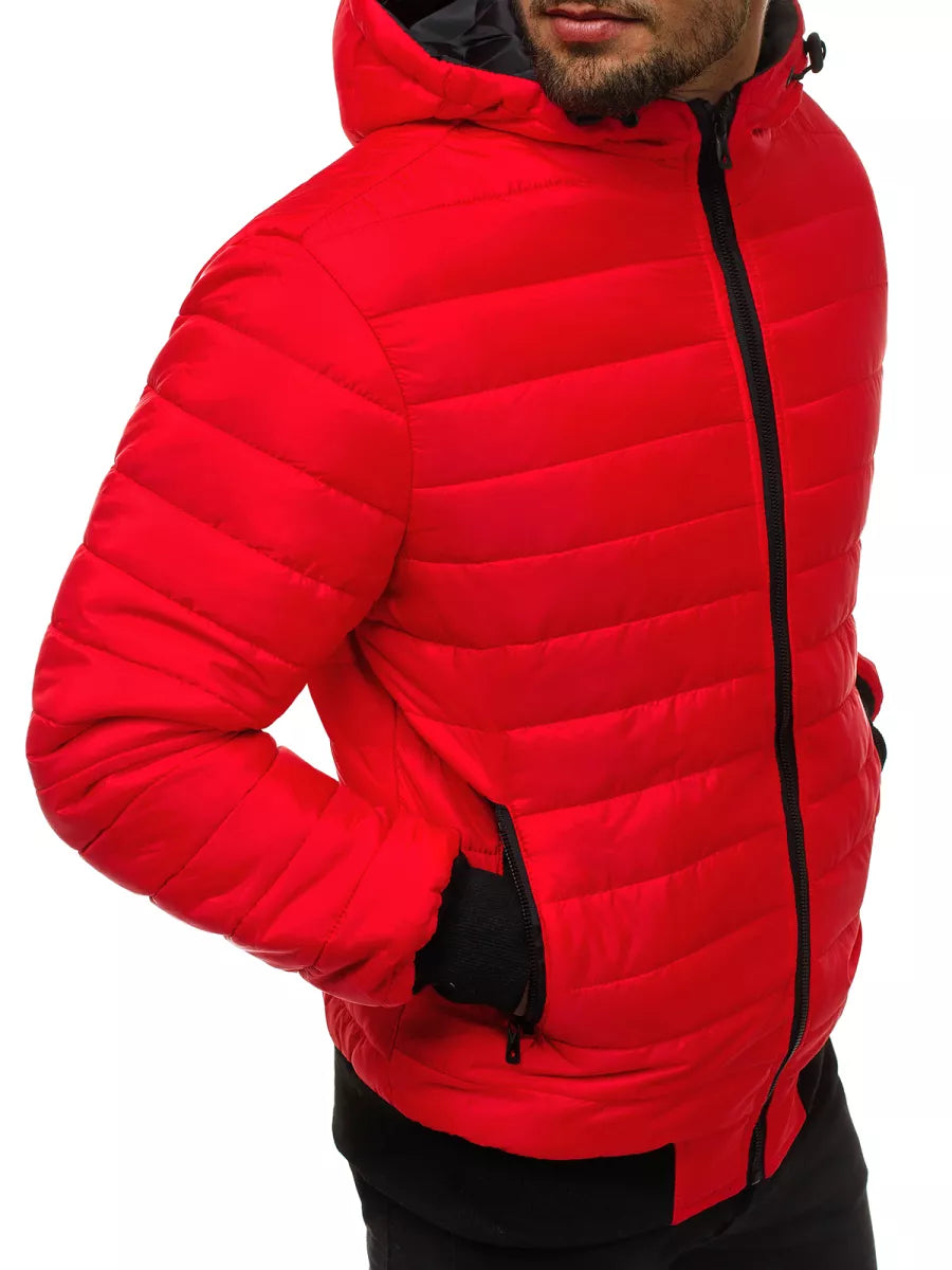 Men's spring - autumn jacket in red color Nosal