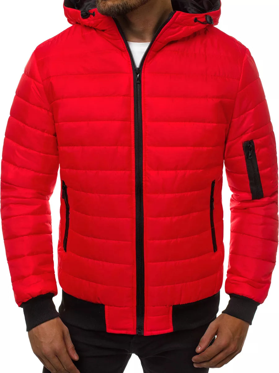 Men's spring - autumn jacket in red color Nosal